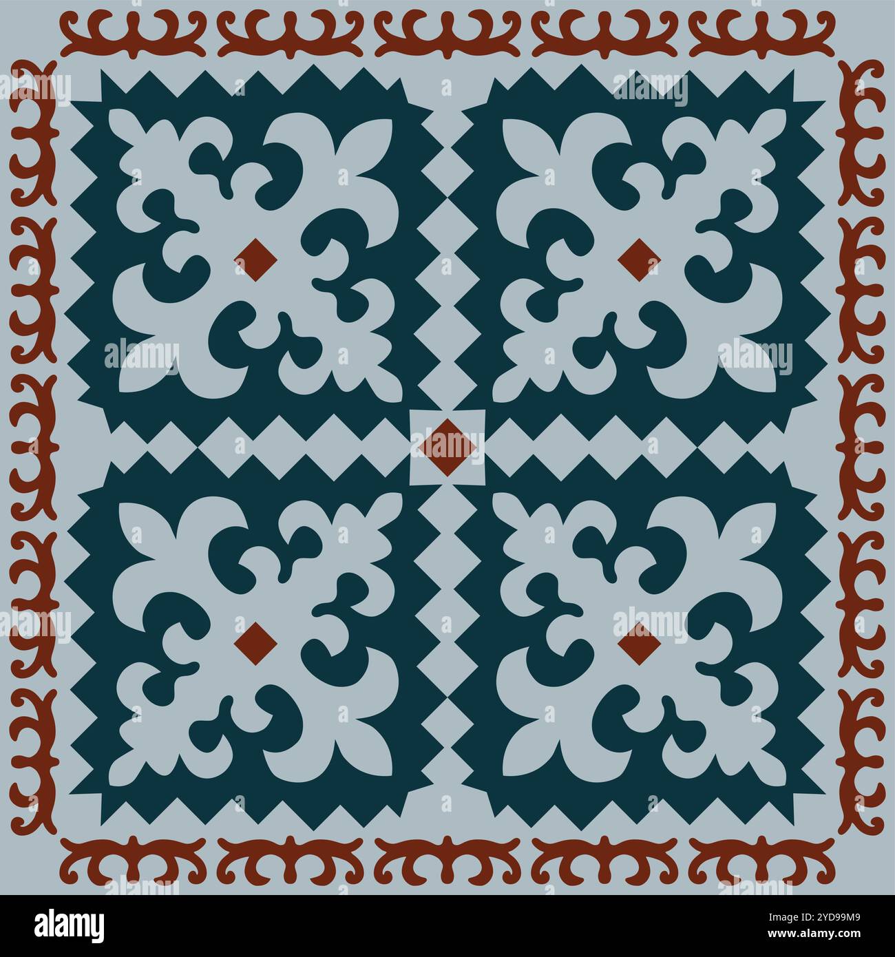 Ethnischen Mustern. Traditionen der Nomaden, kasachischen Steppen, Asiatische mongolische Kaukasus Stock Vektor