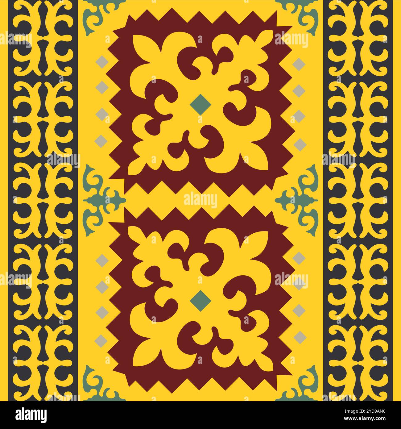 Ethnischen Mustern. Traditionen der Nomaden, kasachischen Steppen, Asiatische mongolische Kaukasus Stock Vektor