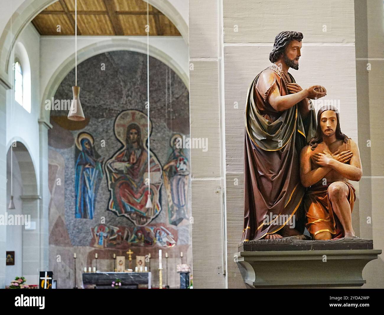 Taufe Jesu; St. Johannes der Täufer katholische Kirche, Todtnau Stockfoto