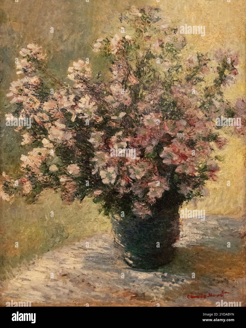 Claude Monet Malerei - Monet Vase der Blumen, begann 1881. Monet - Stillleben. Impressionistische Stillleben-Malerei. Stockfoto