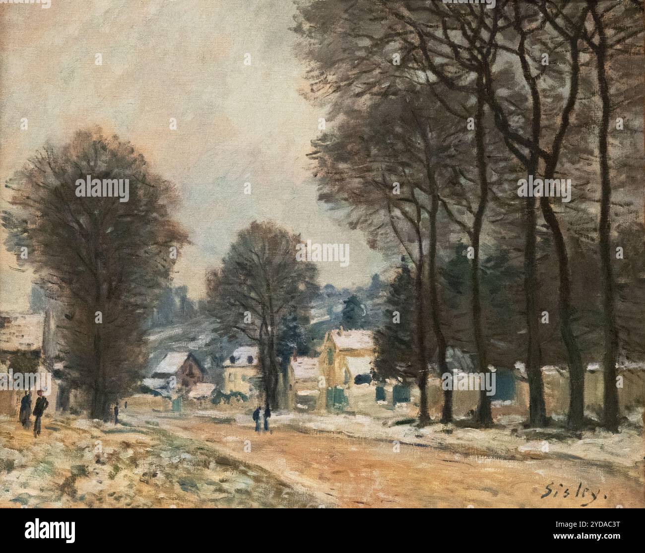 Alfred Sisley Gemälde, Schnee in Louveciennes, 1874. Französische impressionistische Malerei; westlich von Paris, Frankreich. Impressionismus des 19. Jahrhunderts Stockfoto
