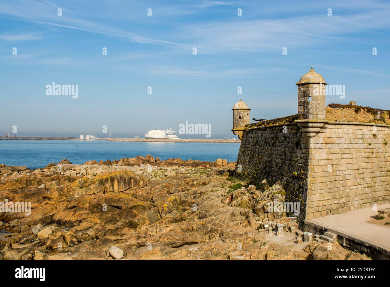 Fort von São Francisco Xavier oder Castelo do Queijo am Fluss Douro, Porto, Portugal. Stockfoto