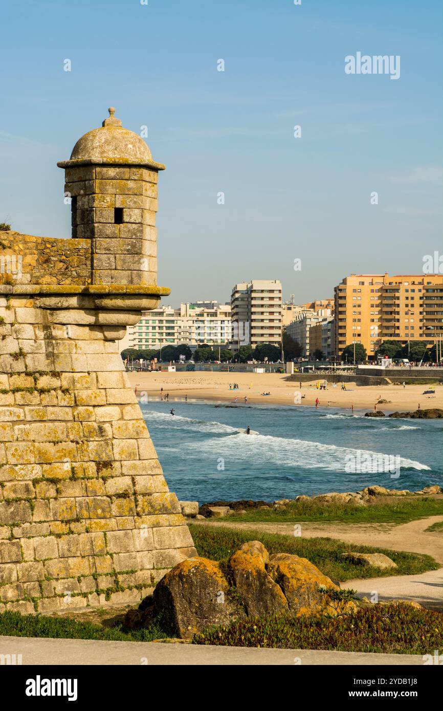 Fort von São Francisco Xavier oder Castelo do Queijo am Fluss Douro, Porto, Portugal. Stockfoto