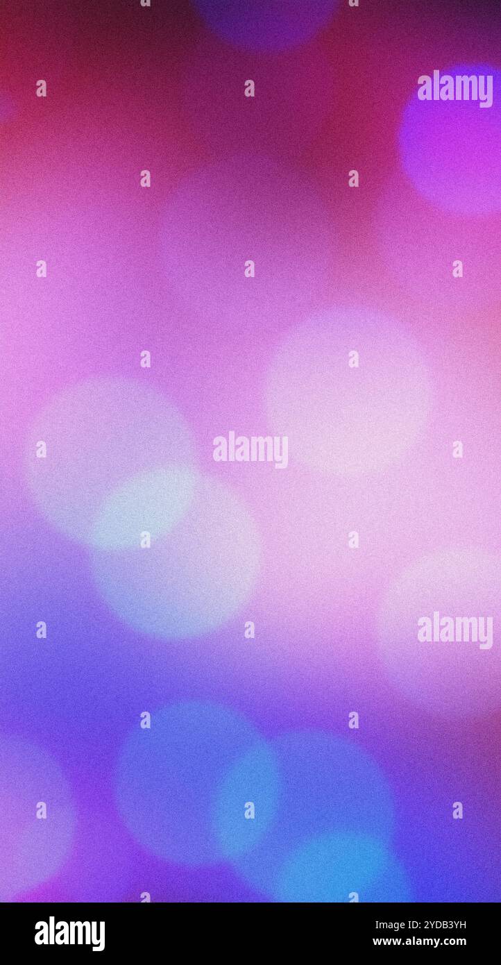 Verschwommener Hintergrund mit Grain-Effekt und Bokeh-Lichtern, die eine traumhafte und romantische Atmosphäre hervorrufen Stockfoto
