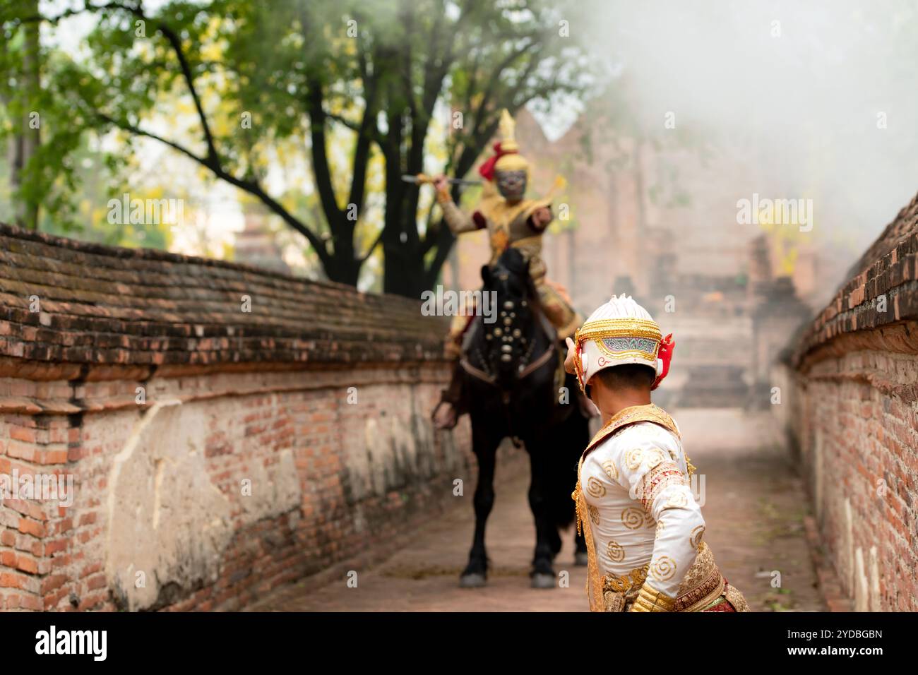 Khon ist ein klassischer Thai-Tanz in Maske. In der Ramayana-Literatur. Stockfoto