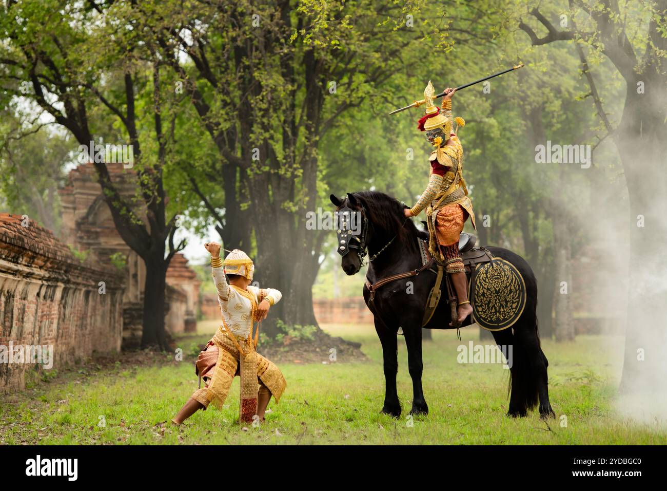 Khon ist ein klassischer Thai-Tanz in Maske. In der Ramayana-Literatur. Stockfoto