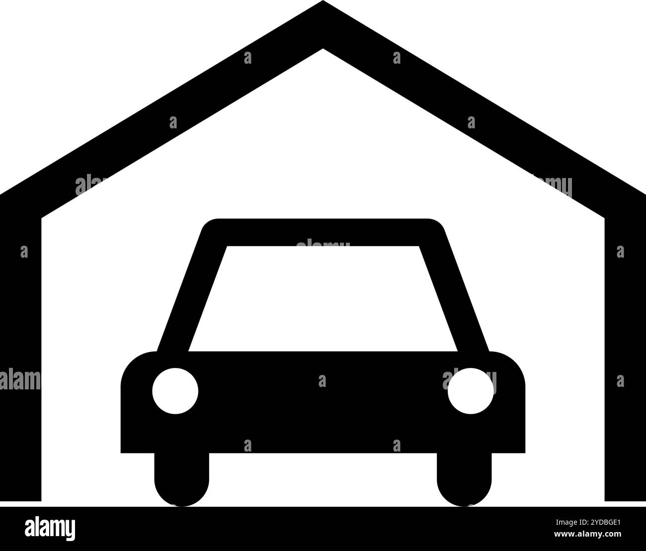 Parkplatz in der Garage Silhouette Symbol. Editierbarer Vektor. Stock Vektor