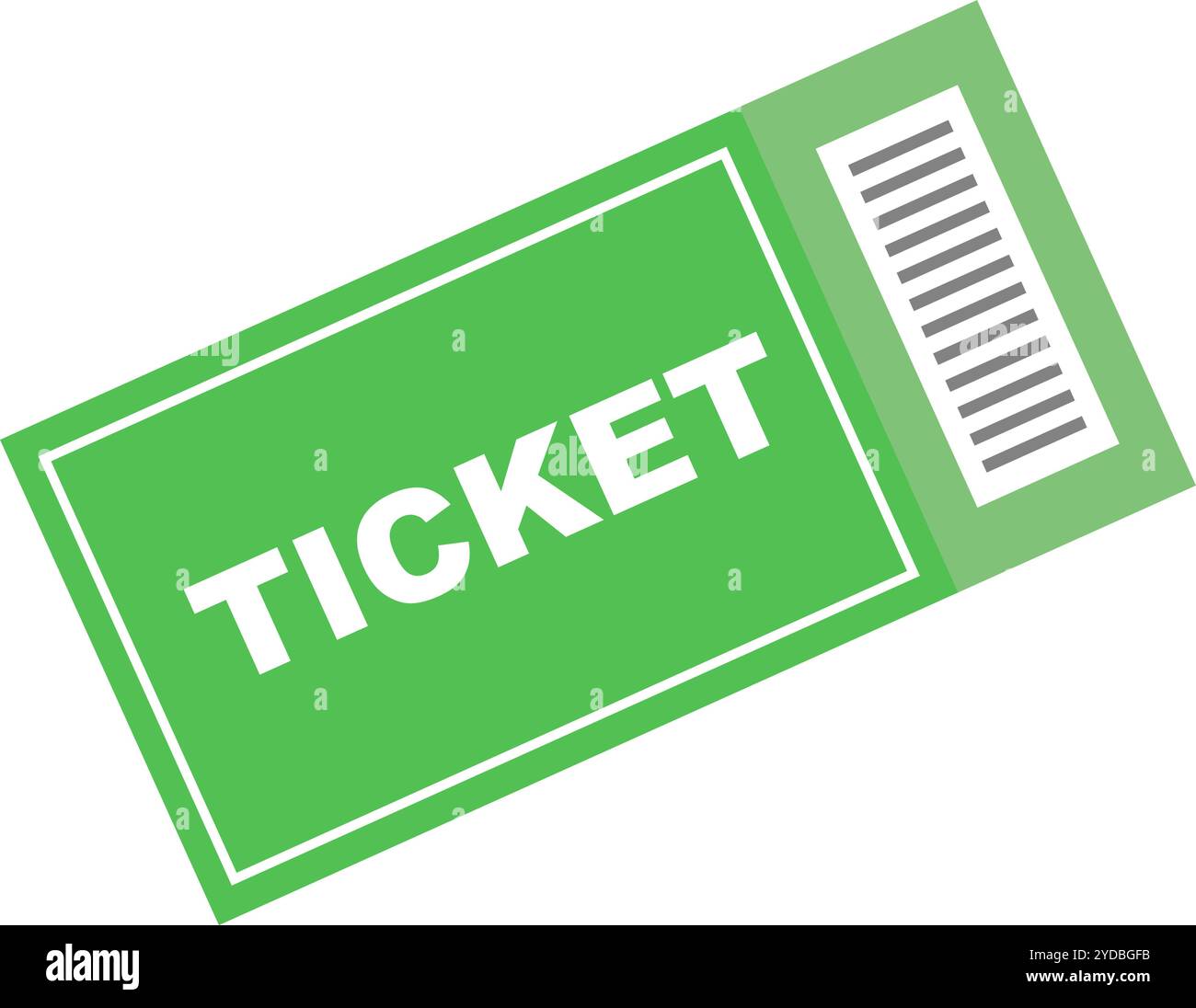 Flaches grünes Ticketsymbol. Editierbarer Vektor. Stock Vektor