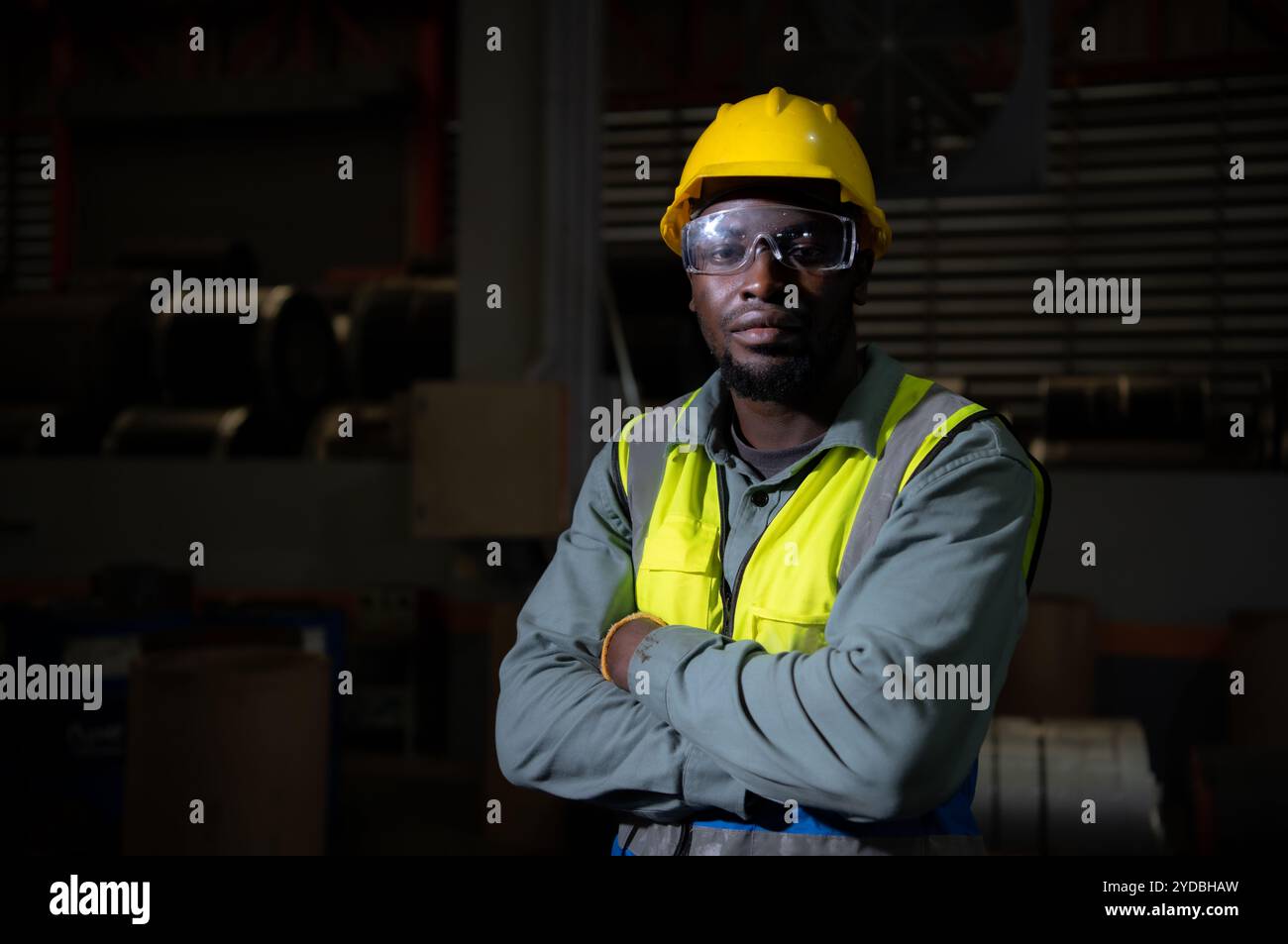 Porträt der arbeitenden Industriearbeiter Stockfoto