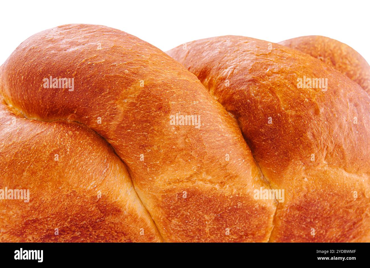 Frisch gebackenes Brot isoliert auf weiß Stockfoto