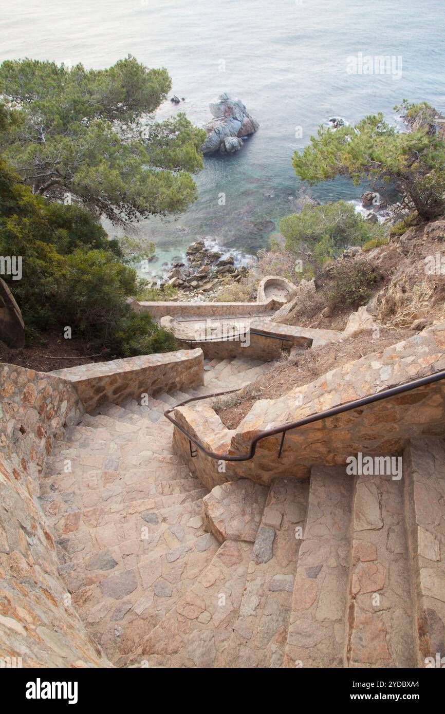 Bucht der Mönche - Cala dels Frares -, Costa Brava, Lloret de Mar, Girona, Spanien Stockfoto