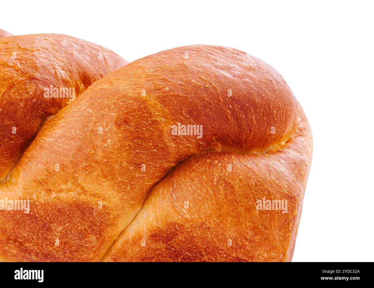 Frisch gebackenes Brot isoliert auf weiß Stockfoto