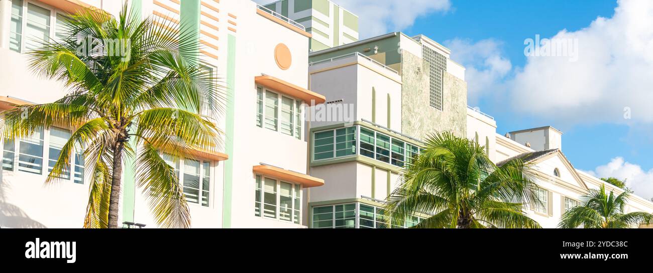 Art déco-Gebäude im Art déco-Viertel in South Beach, Miami Stockfoto
