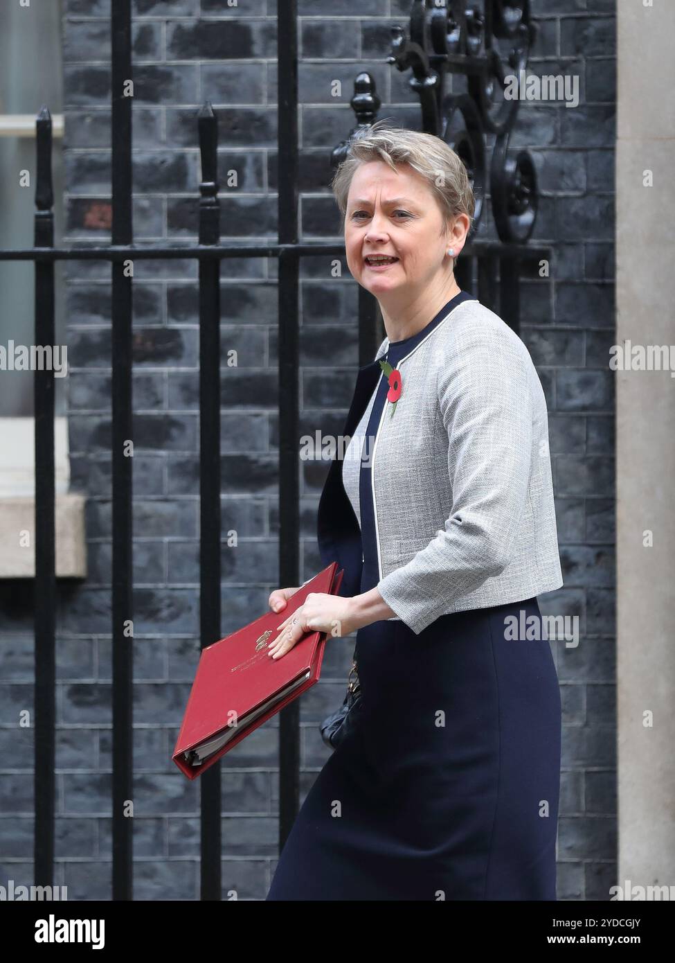 London, Vereinigtes Königreich. 22. Oktober 2024. Yvette Cooper verlässt nach der Kabinettssitzung die Downing Street 10. Stockfoto