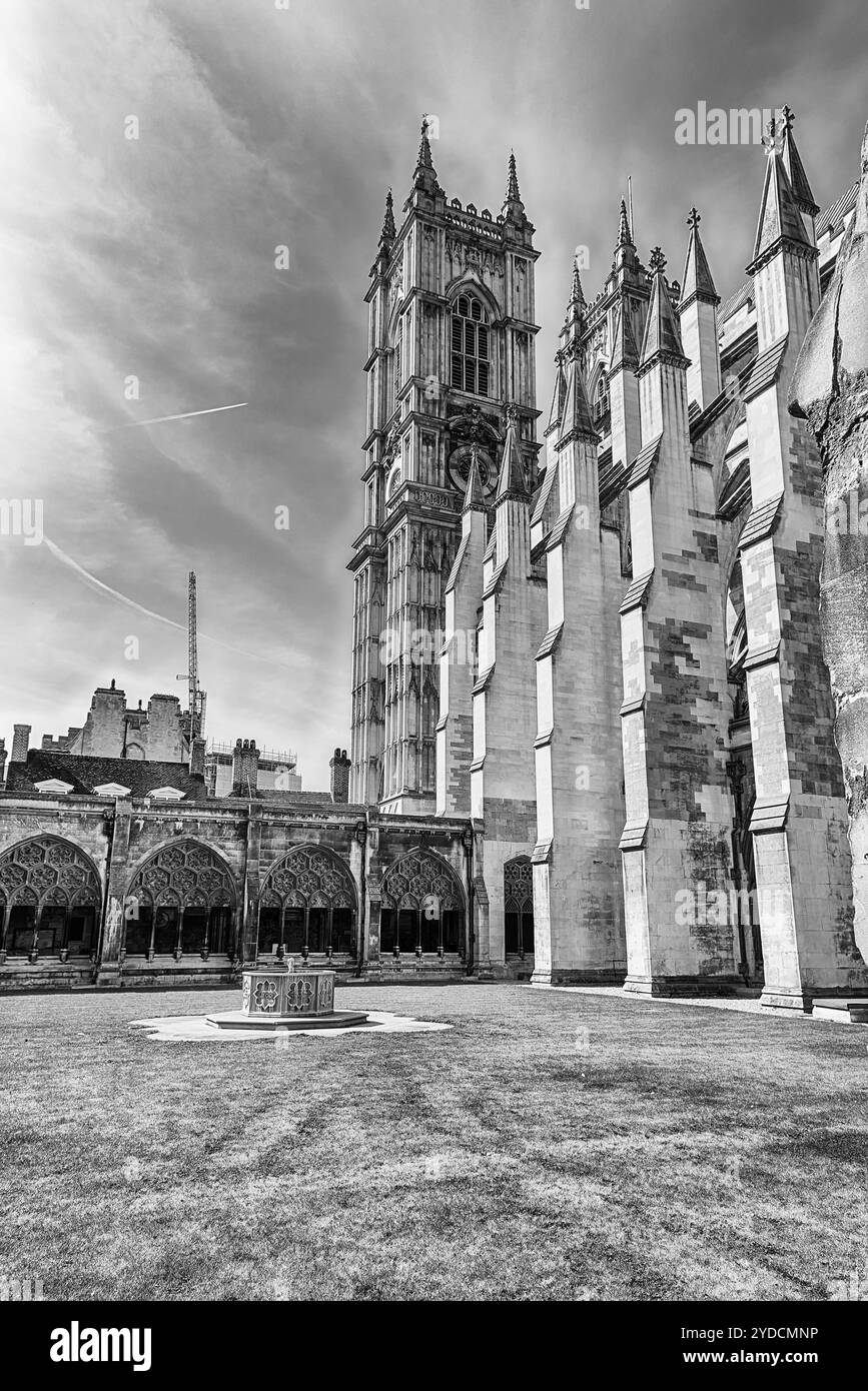 Das Kloster der Westminster Abbey, traditioneller Krönungs- und Begräbnisort für englische und britische Monarchen in London, England, Großbritannien Stockfoto