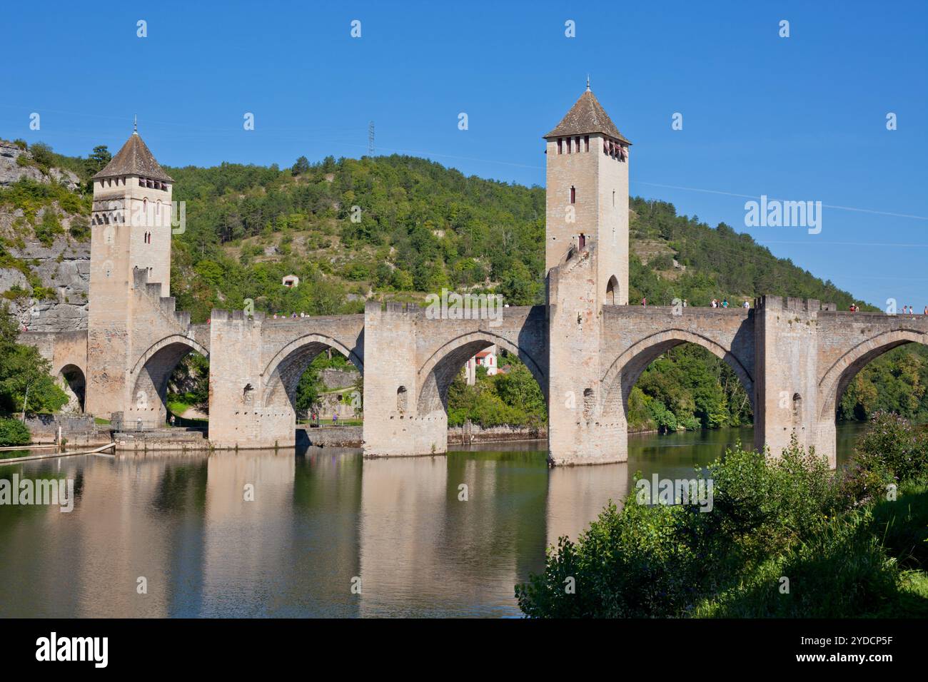 Die Valentre-Brücke in Cahors, Frankreich Stockfoto