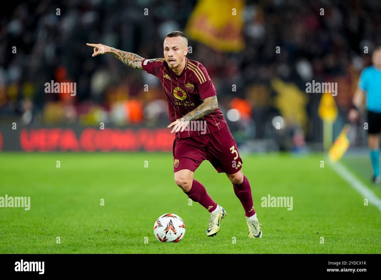 Rom, Italien. Oktober 2024. Angelino von AS Roma während des UEFA Europa League 2024/25 League Phase MD3 Spiels zwischen AS Roma und FC Dynamo Kyiv im Stadio Olimpico am 24. Oktober 2024 in Rom. Quelle: Giuseppe Maffia/Alamy Live News Stockfoto