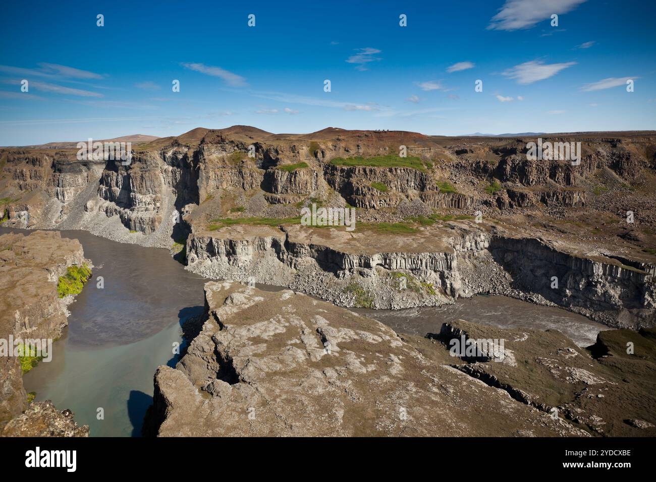 Küste des isländischen Flusses Jokulsa a Fjollum Stockfoto