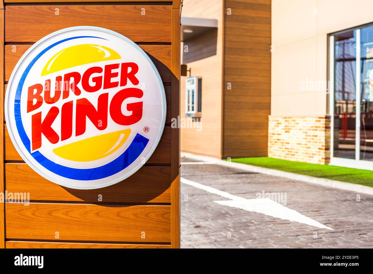 Logo des Burger King Fast Food Restaurants Stockfoto