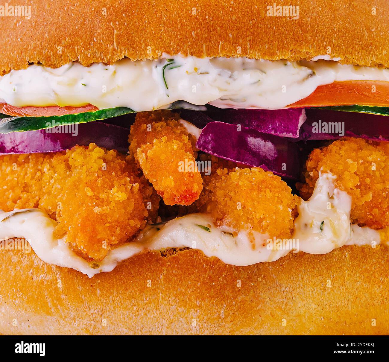 Amerikanischer Fisch Burger Nahaufnahme Hintergrund Stockfoto