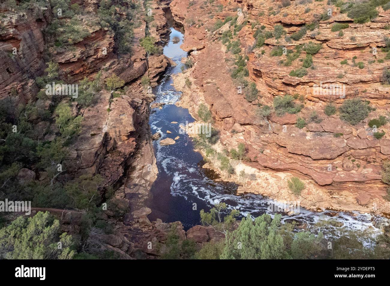 Kalbarri National Park, Western Australia. Schluchten, Fluss, Naturfenster, Skywalk Stockfoto