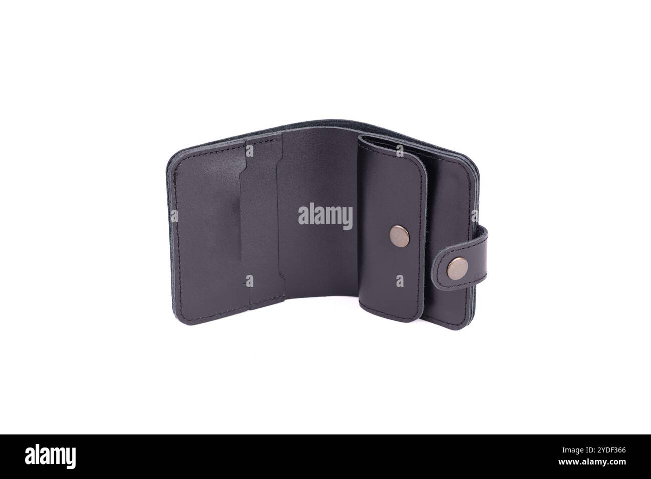 Brieftasche aus Leder mit Kartenhalter isoliert über weißem Hintergrund Stockfoto