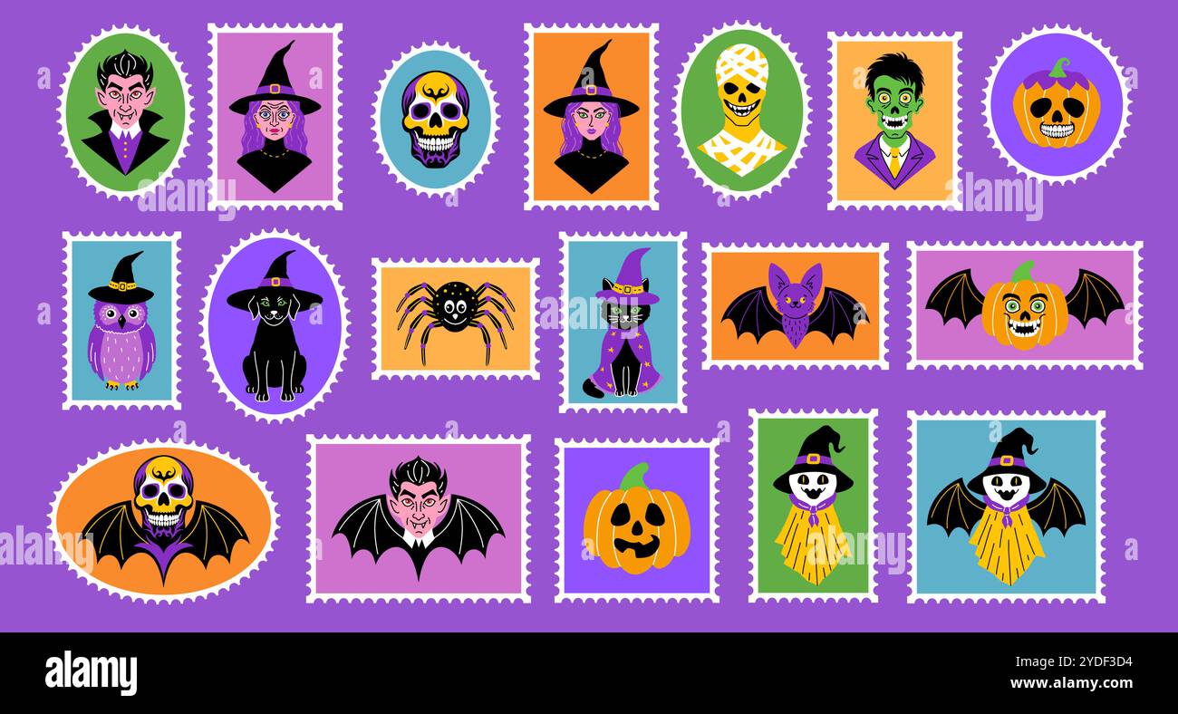 Satz von Briefmarken Stock Vektor