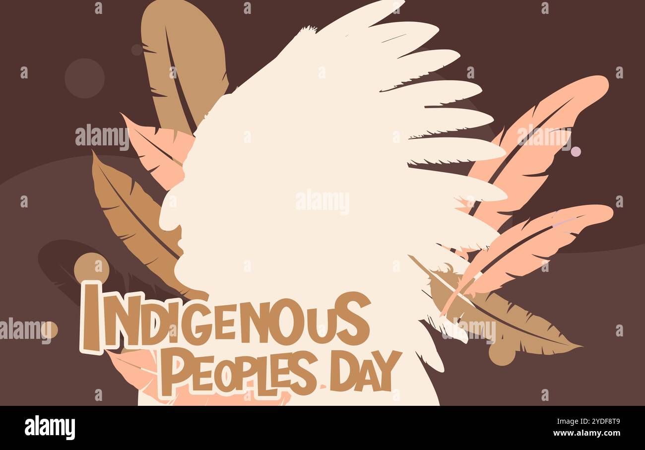 Tag der indigenen Völker - Banner, Karte Stock Vektor