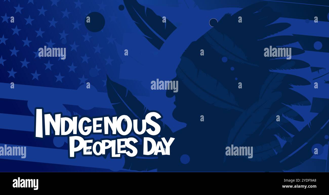 Tag der indigenen Völker - Banner, Karte Stock Vektor