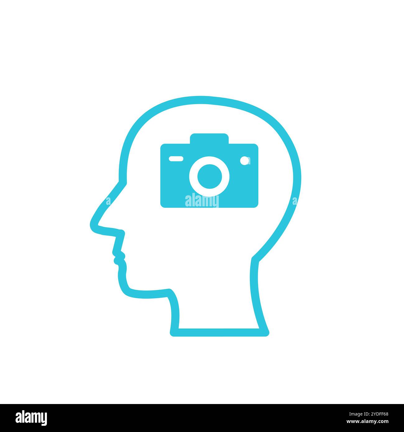 Symbol für Fotospeicher. Isoliert auf weißem Hintergrund. Aus blauer Symbolgruppe. Stock Vektor