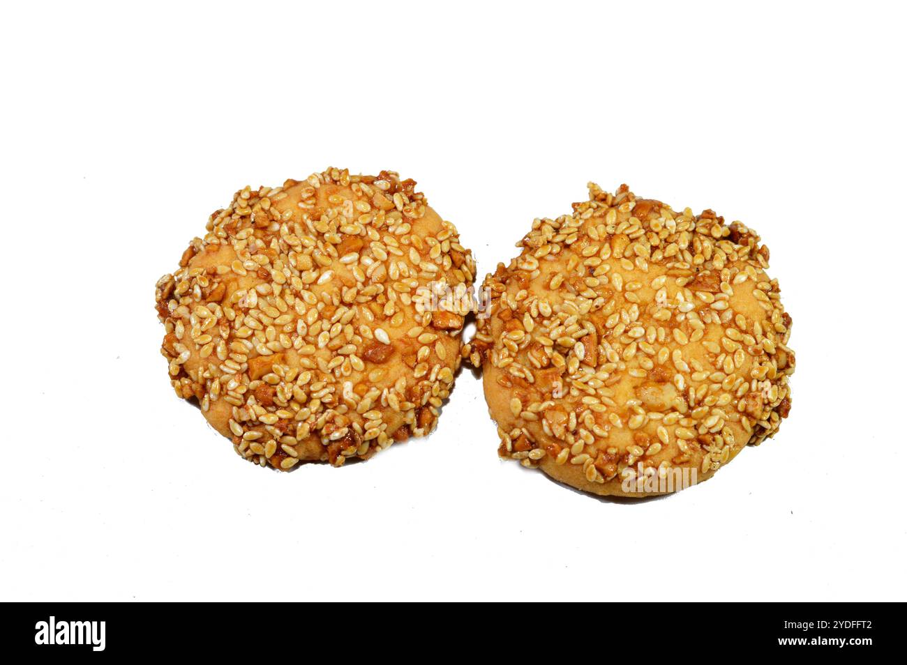 Barazek oder Barazeq, syrischer Keks mit Sesam als Hauptzutat, mit Stücken Erdnüsse, Zucker und Honig, hergestellt aus Mehl, Butter, Zucker, sesam, süß Stockfoto