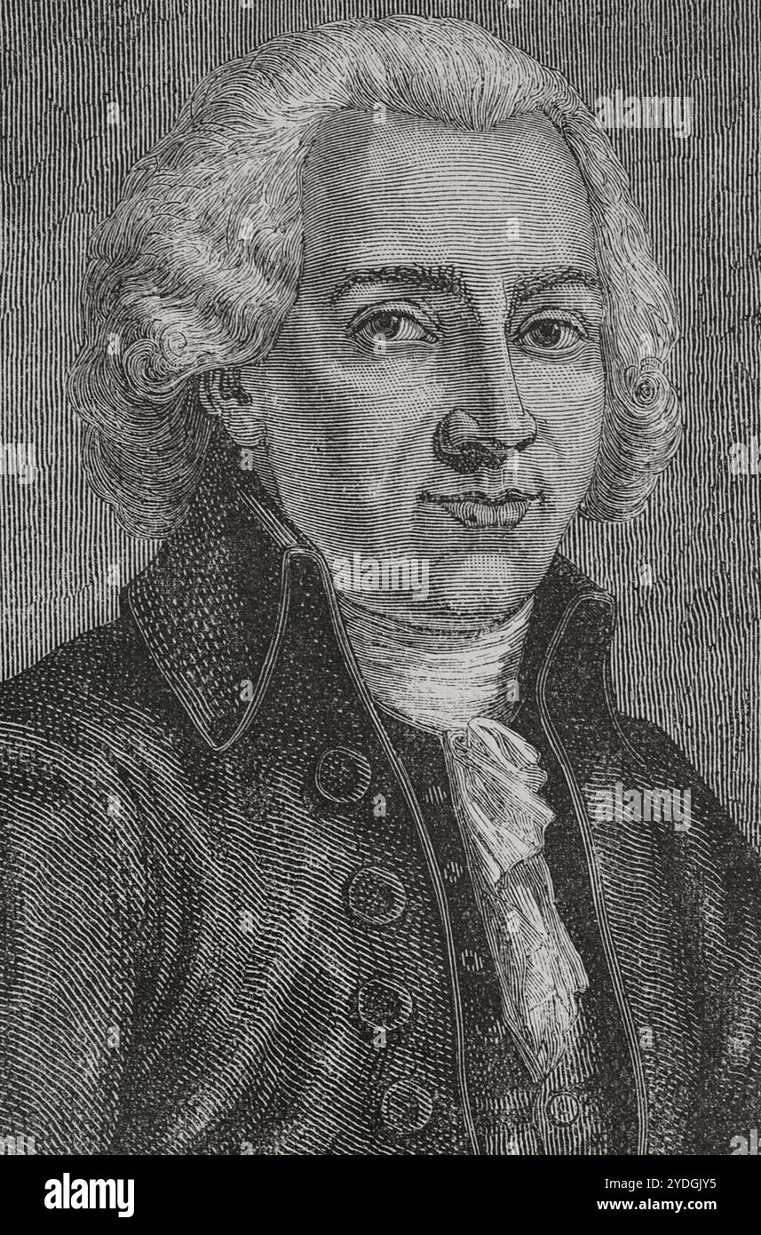 Henri Grégoire (Henri Jean-Baptiste Grégoire) (1750–1831), auch bekannt als Abbé Grégoire. Französisch-katholischer Geistlicher, Verfassungsbischof von Blois und Revolutionsführer. Vom Klerus der Bailliage von Nancy zum Stellvertreter der Generalstände von 1789 gewählt. Er war der erste Geistliche, der am 27. Dezember 1790 den Eid der neuen Zivilverfassung des Klerus ablegte. Hochformat. Gravur. "Geschichte der Französischen Revolution". Band I, 1876. Stockfoto