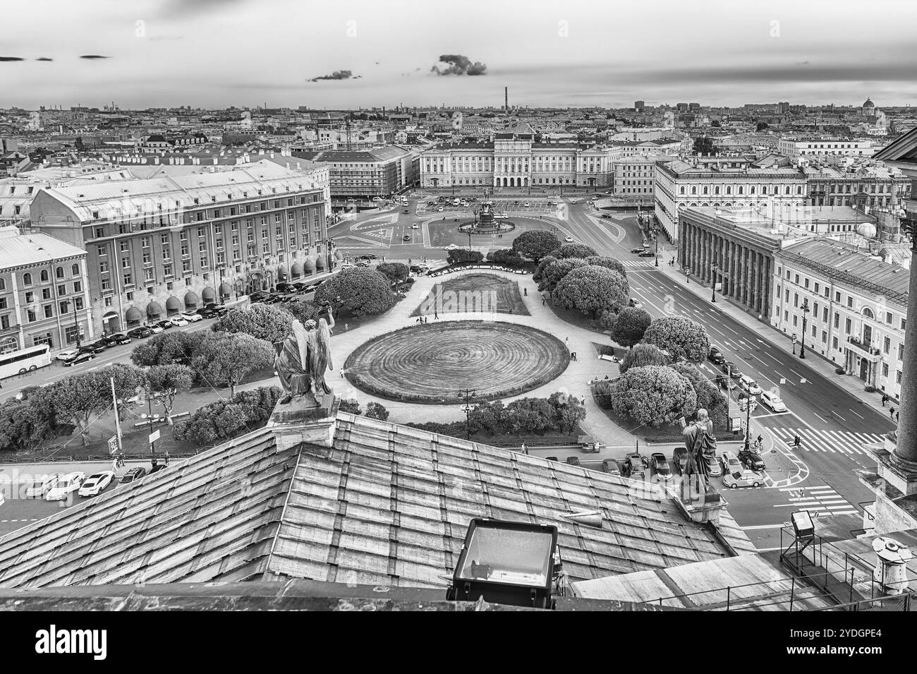 Panoramablick über St. Petersburg, Russland, von der Kuppel der Isaakskathedrale Stockfoto