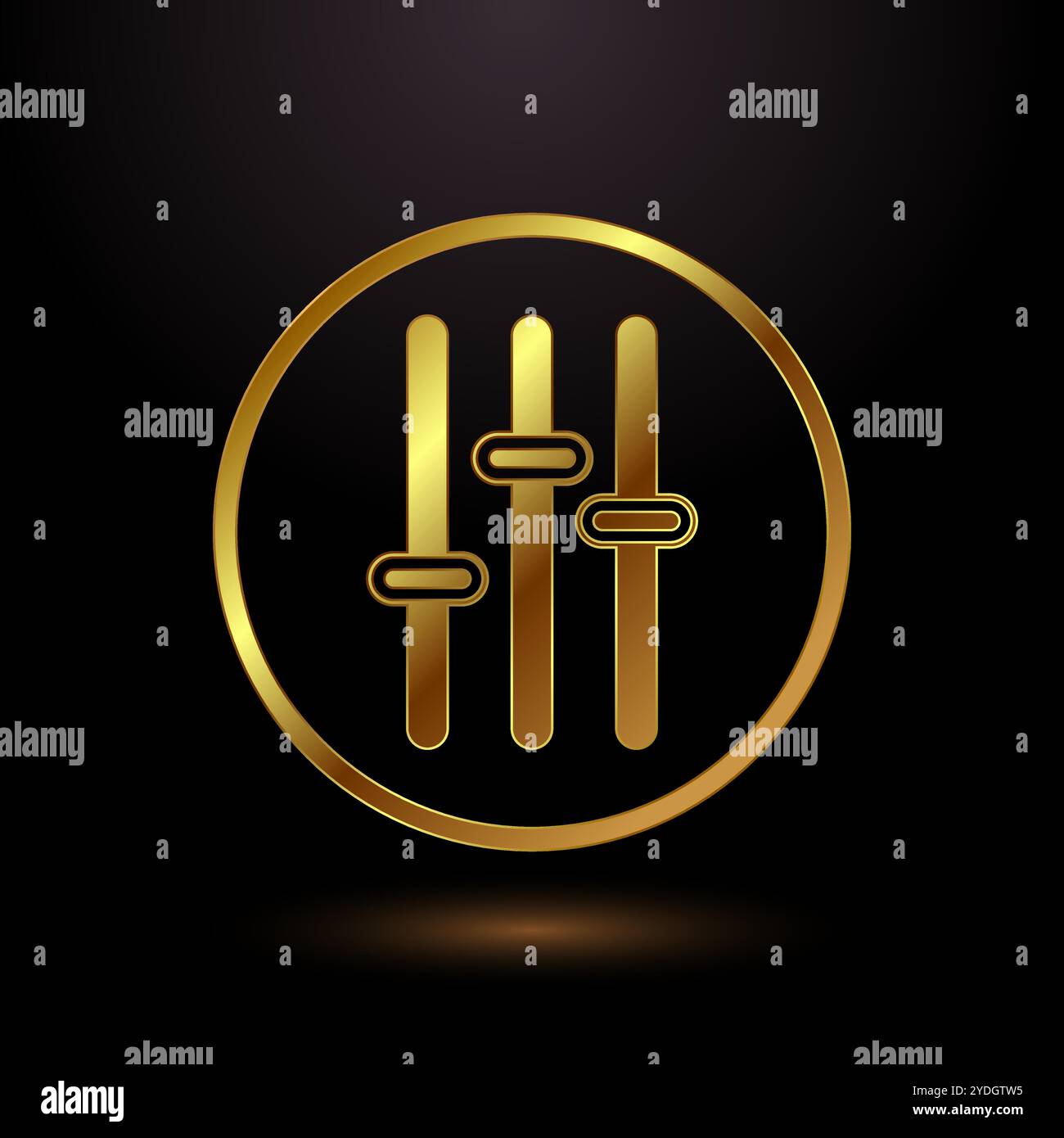 Volumensymbol-Design-Illustration, Sound-Symbol in goldfarbenem Stil Stock Vektor