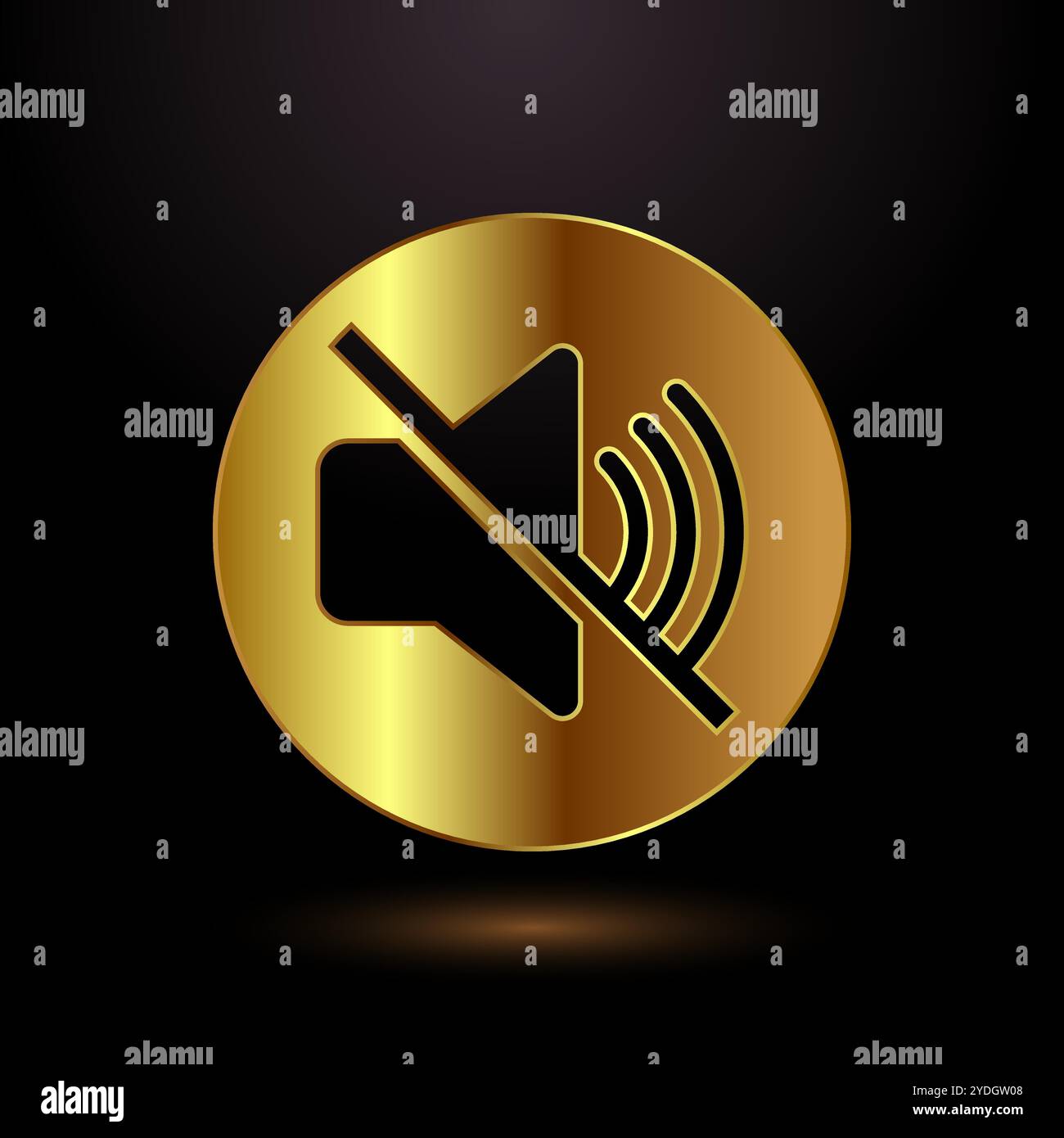 Volumensymbol-Design-Illustration, Sound-Symbol in goldfarbenem Stil Stock Vektor