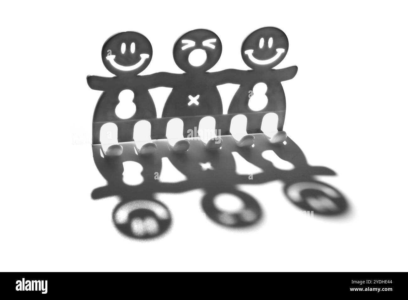 Wandhaken auf weißem Hintergrund Stockfoto