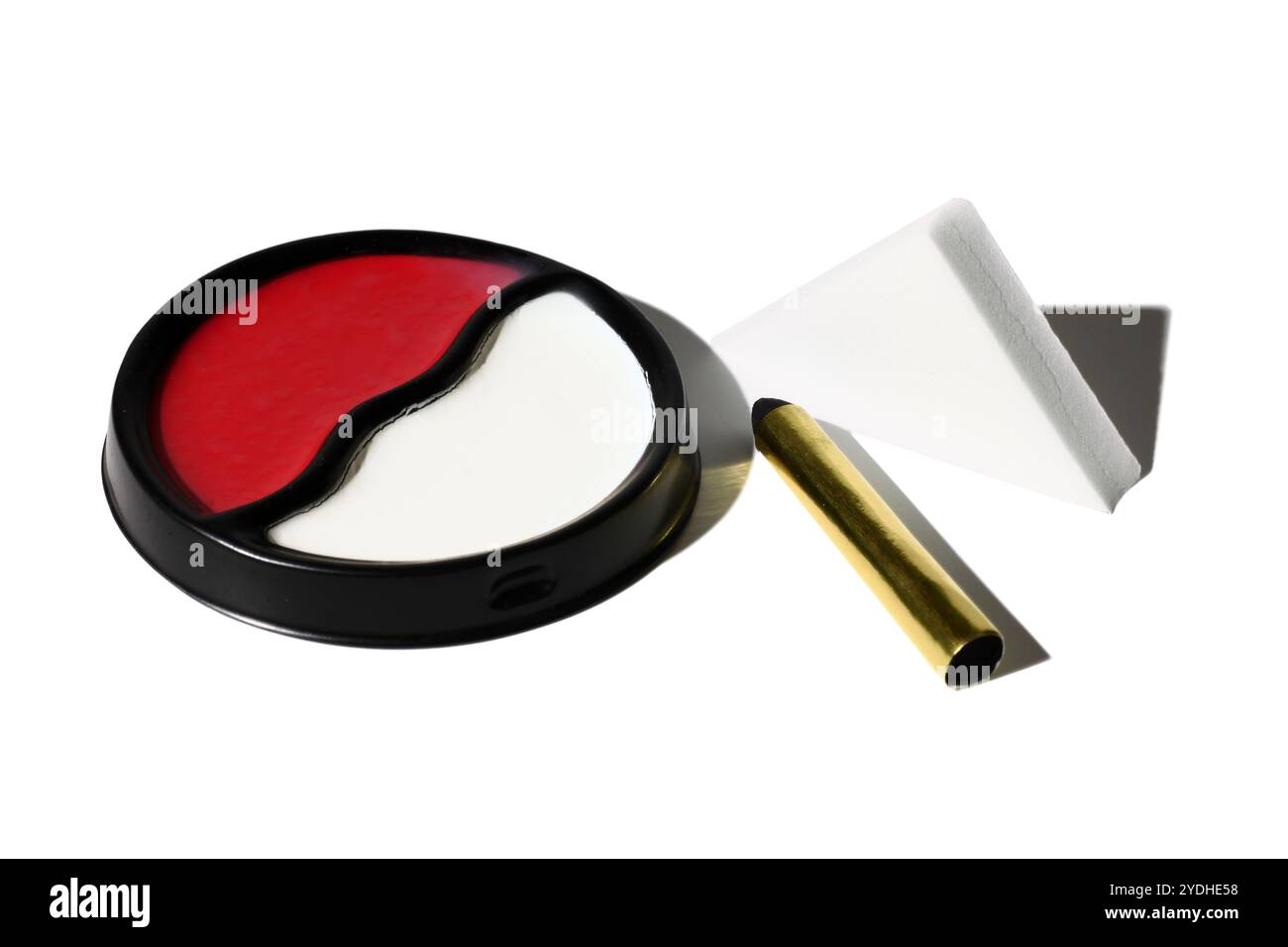 Gesichtsfarbe auf weißem Boden mit Schatten Stockfoto