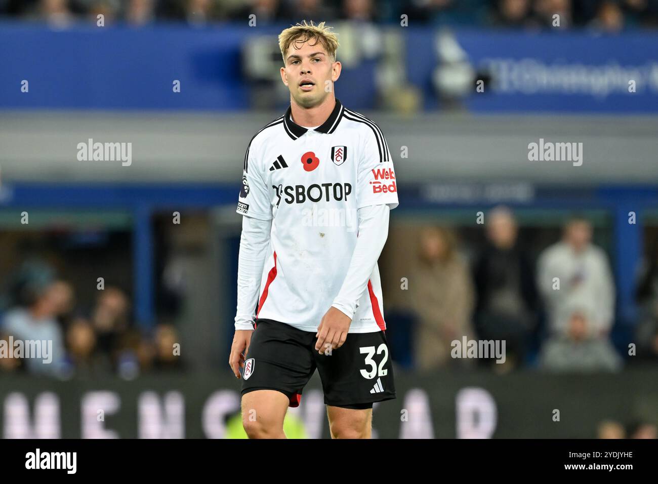 Emile Smith Rowe of Fulham während des Premier League-Spiels Everton gegen Fulham im Goodison Park, Liverpool, Vereinigtes Königreich. Oktober 2024. (Foto: Cody Froggatt/News Images) in Liverpool, Großbritannien am 26.10.2024. (Foto: Cody Froggatt/News Images/SIPA USA) Credit: SIPA USA/Alamy Live News Stockfoto