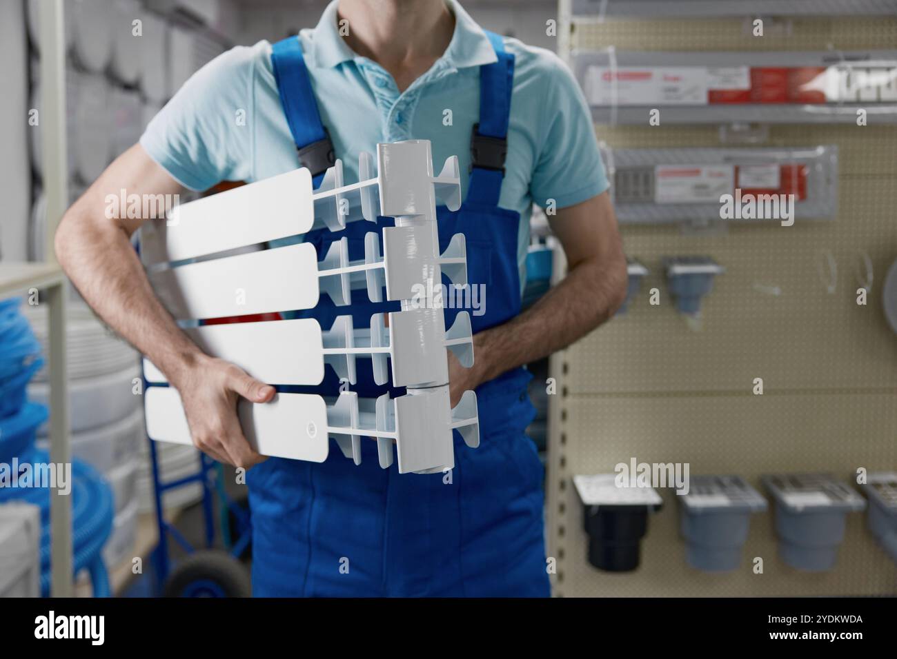 Bildausschnitt des Klempnerhalterabschnitts des Kühlers Stockfoto