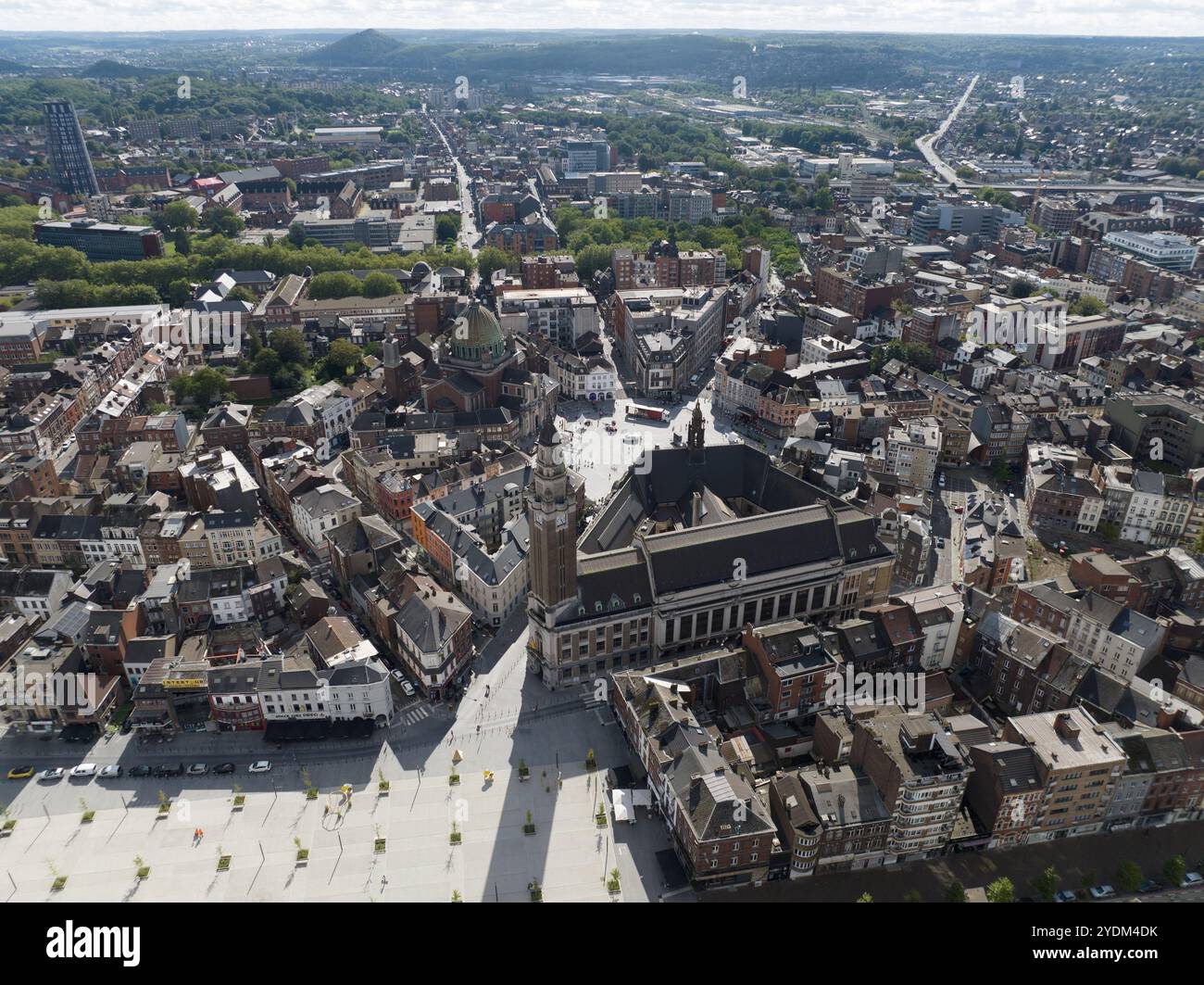 Charleroi, Place Charles II, Belgien, Stadt, Quadrat. Stadtübersicht Stockfoto