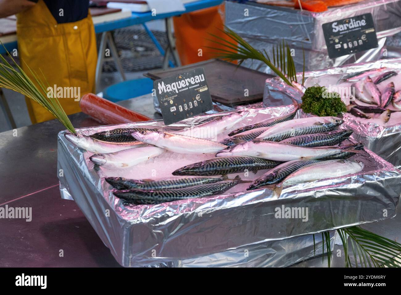 Fischverkauf in Paris, Frankreich Stockfoto