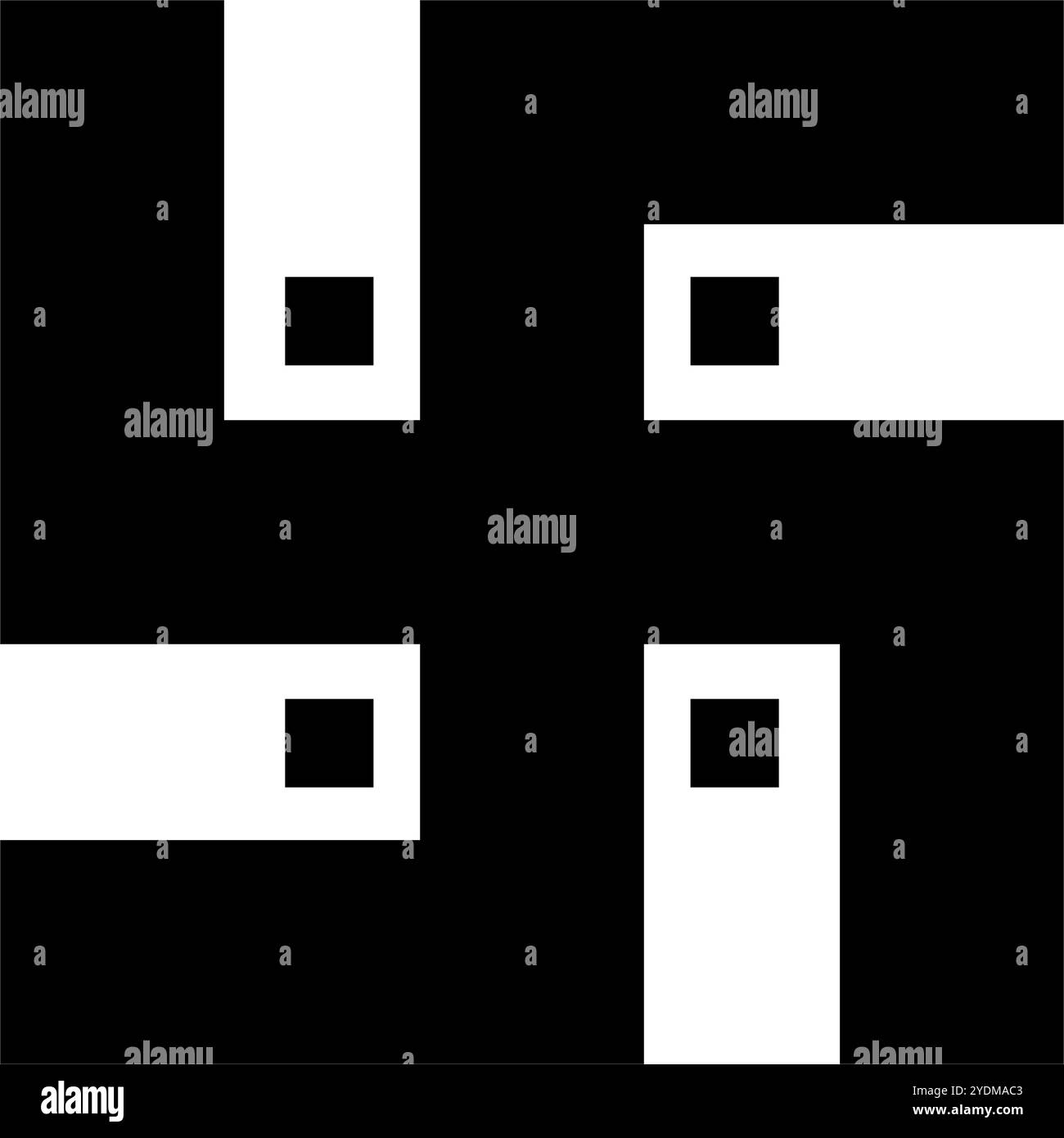 Die Silhouette des Hakenkreuzes des Hindu. Editierbarer Vektor. Stock Vektor