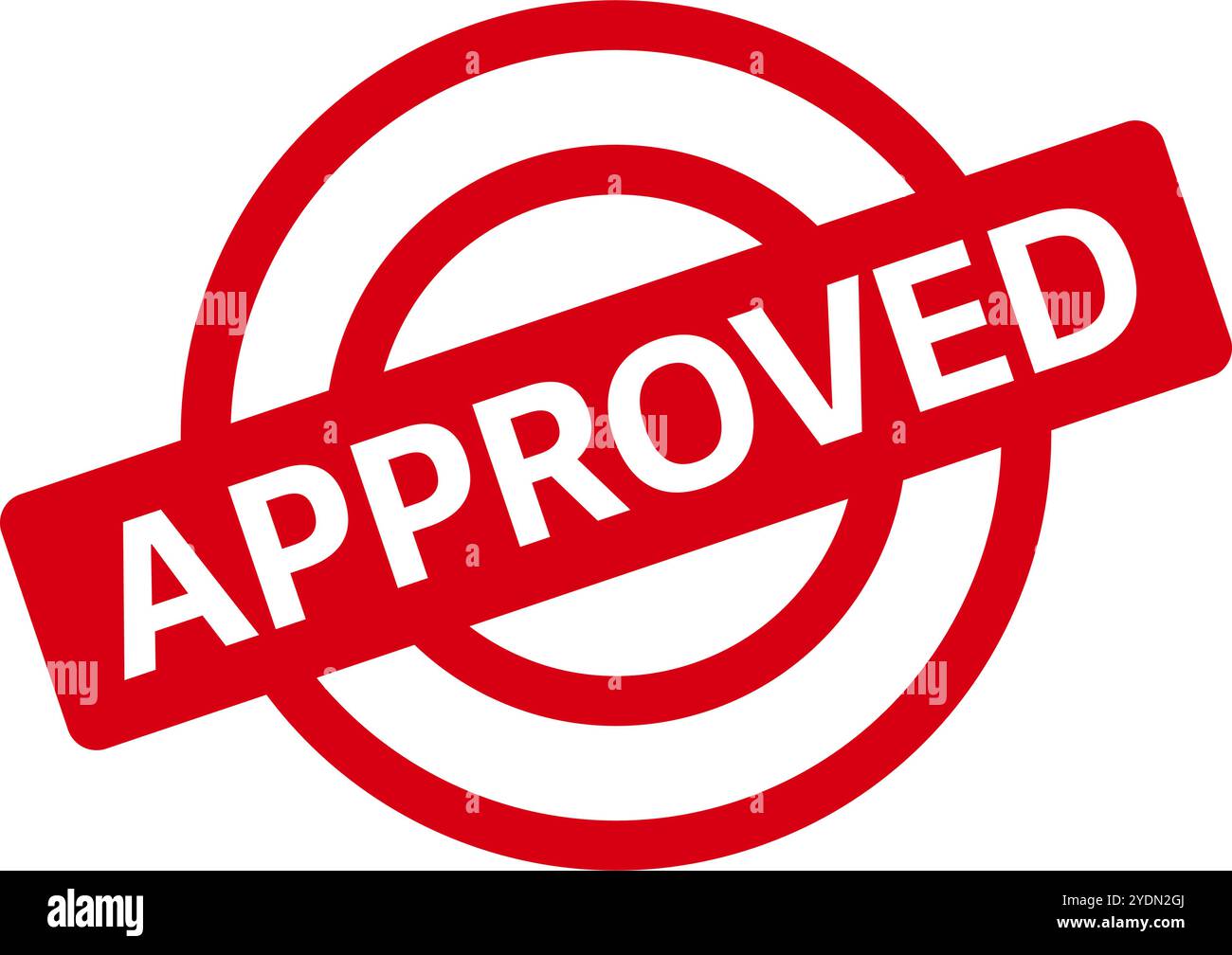 Rotes Symbol für genehmigten Stempel. Editierbarer Vektor. Stock Vektor