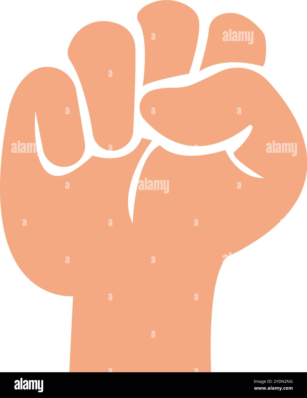 Flache Faustfigur. Kraft. Leistung. Editierbarer Vektor. Stock Vektor