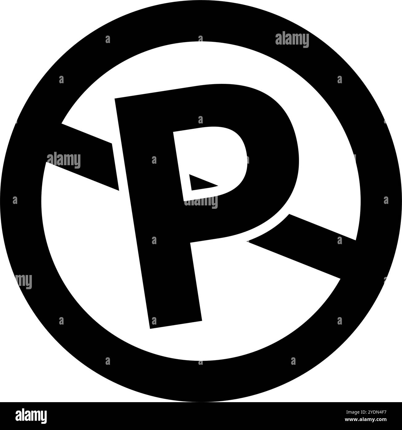 Kein Symbol für die Silhouette des Parkens. Parkschild. Editierbarer Vektor. Stock Vektor