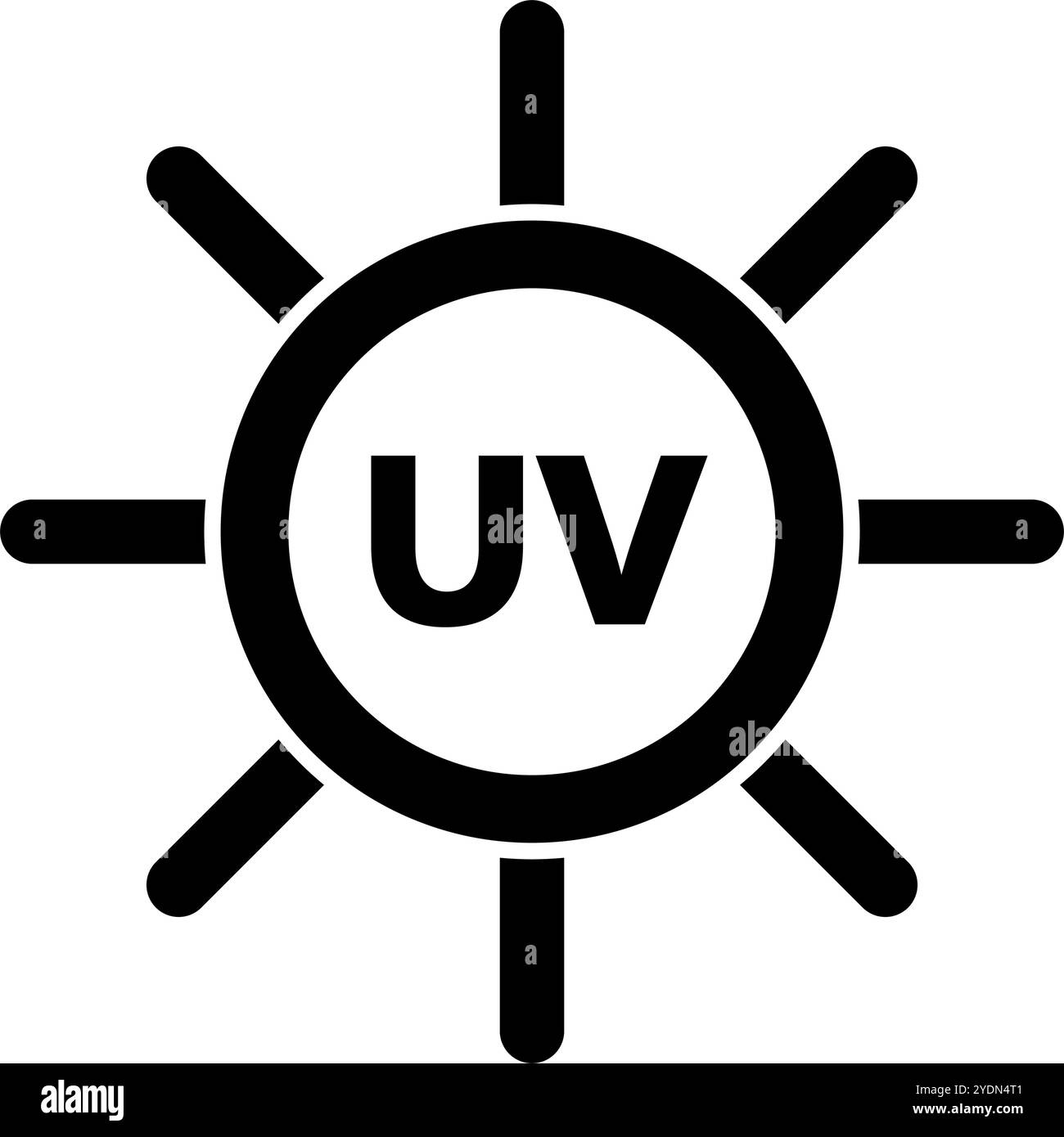 Einfaches UV-Sonnensymbol. Editierbarer Vektor. Stock Vektor