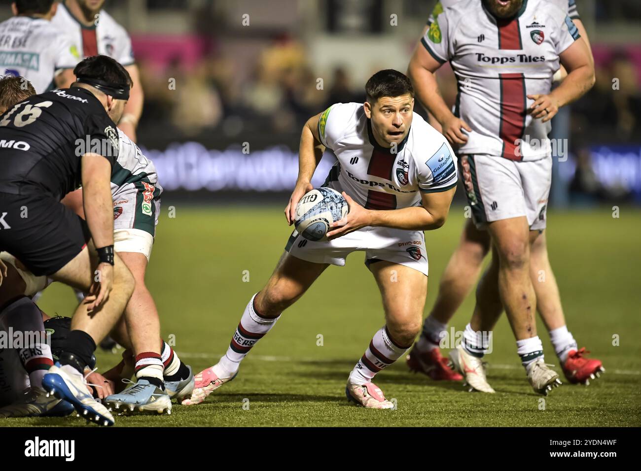 Ben Youngs von Leicester Tigers in Aktion während des Gallagher Premiership Rugby-Spiels zwischen Saracens und Leicester Tigers im StoneX Stadium am 26. Oktober 2024 in Barnet, England. Foto von Gary Mitchell Stockfoto