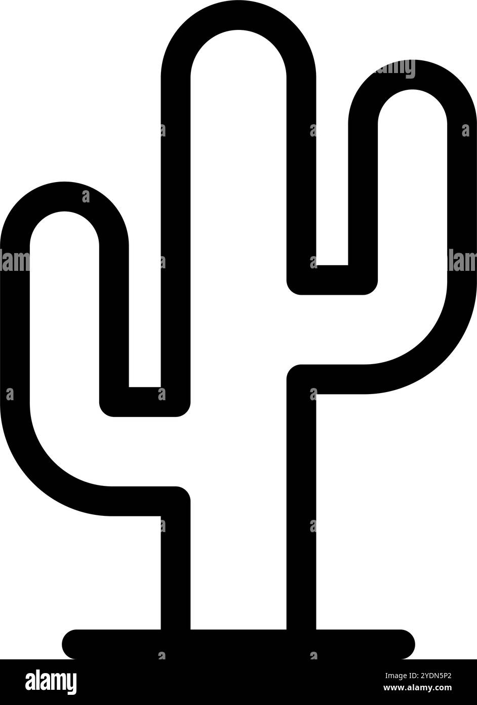 Einfaches Kaktussymbol. Pflanzensymbol. Editierbarer Vektor. Stock Vektor