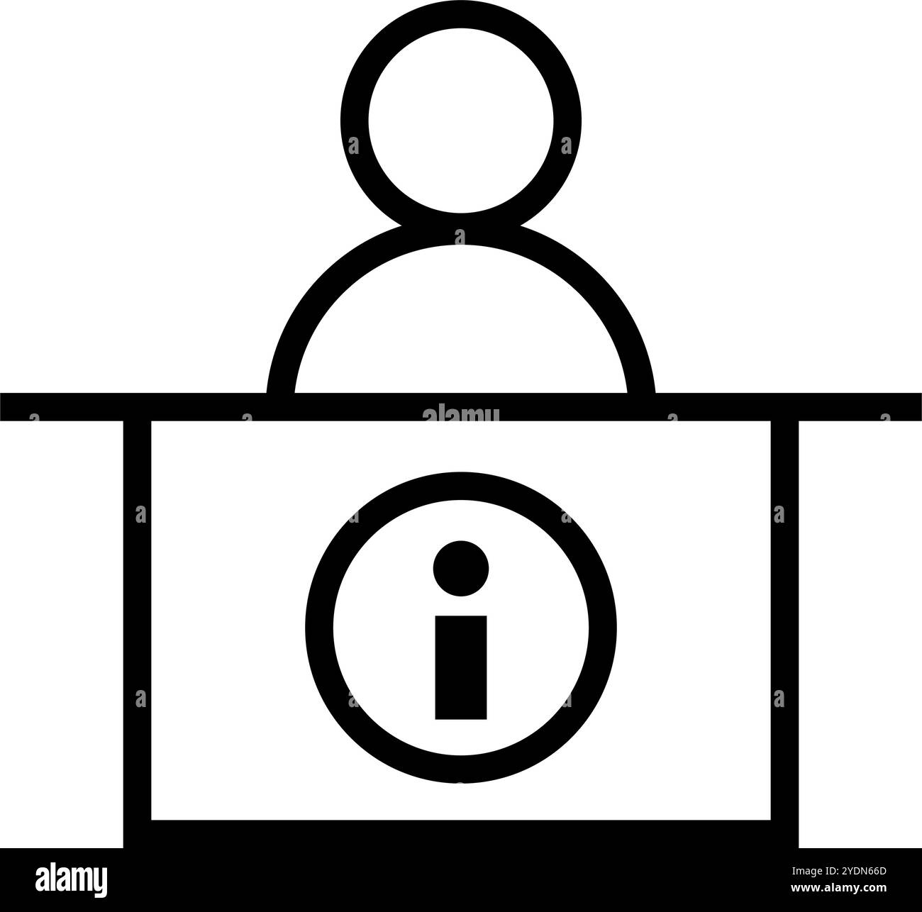 Empfangssymbol. Symbol Informationszentrale. Editierbarer Vektor. Stock Vektor