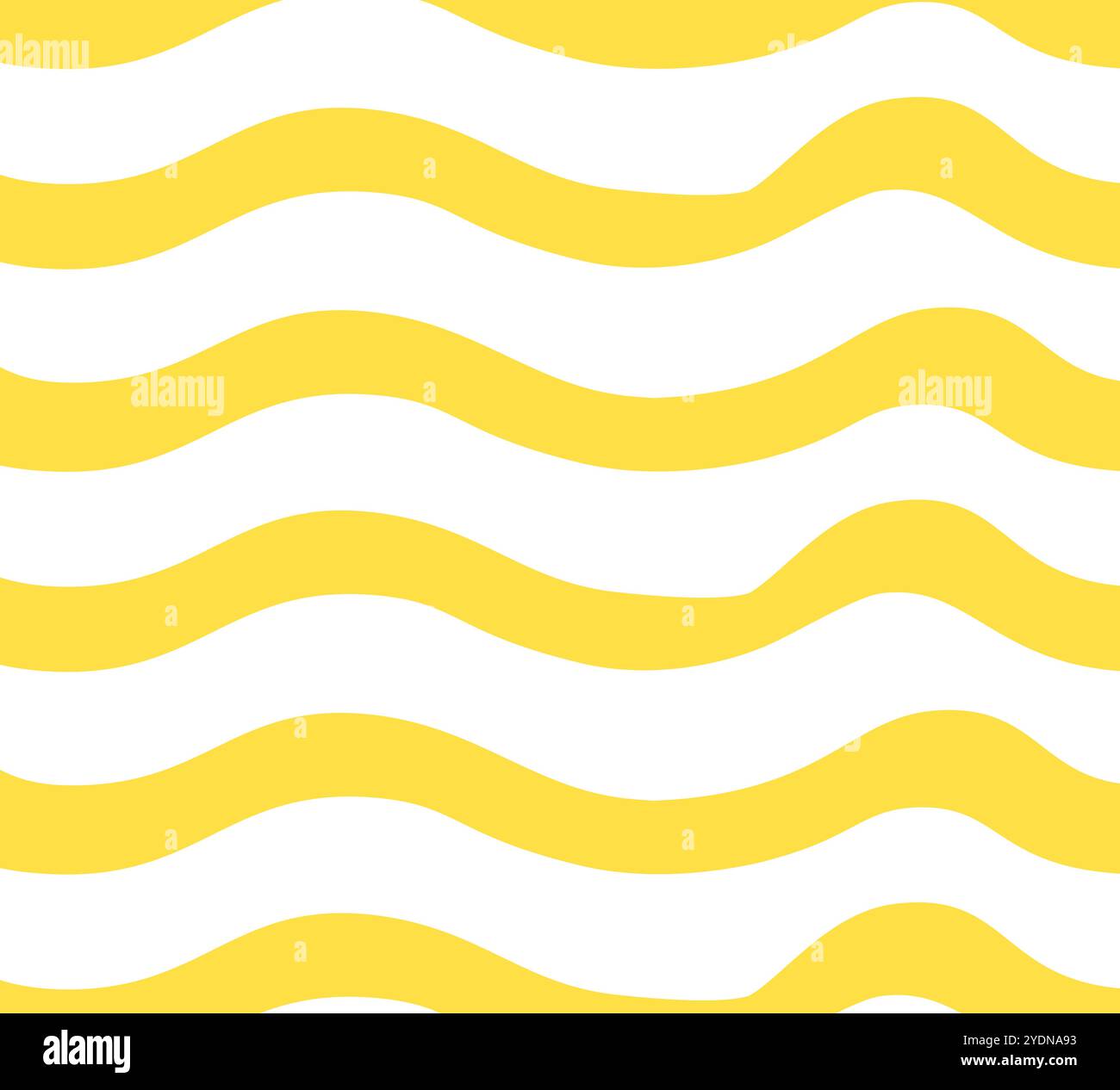 Nahtloses Muster für gelbe und weiße Wellen. Lineares Vektorornament. Stock Vektor